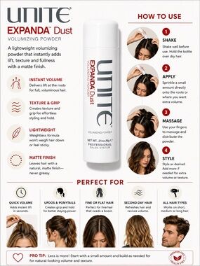 UNITE EXPANDA Dust Volumizing Powder 0.21 oz Professional Salon System